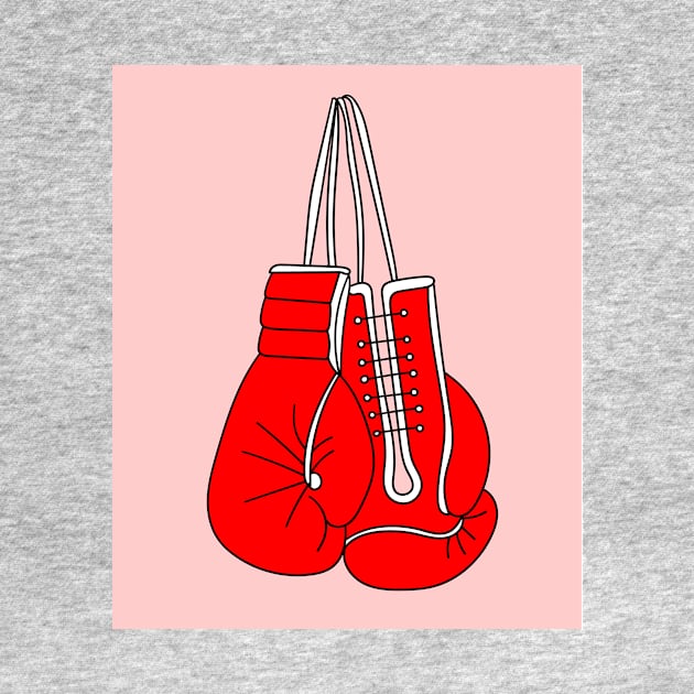 Boxing Female Boxer Retro Boxing Gloves by flofin